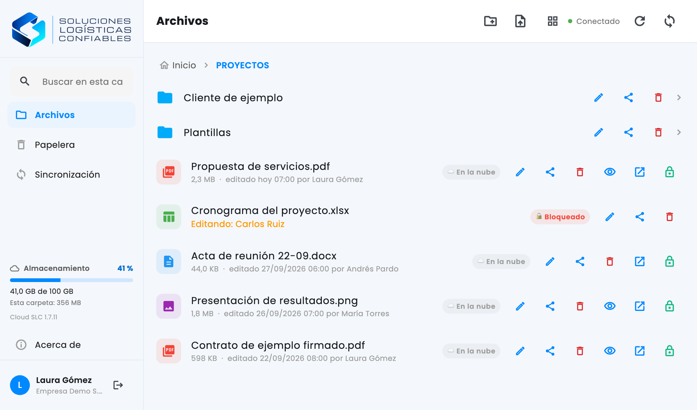 Cloud SLC: Archivos